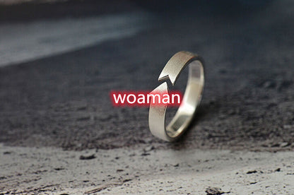 Sterling Silver Arrow Ring for Couple
