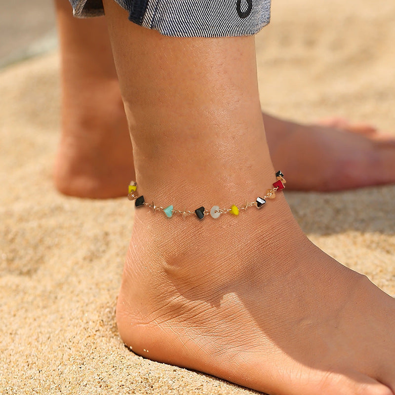 Natural Color Stone Foot Ornaments - Anklet