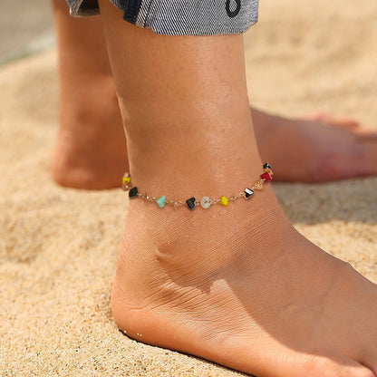 Natural Color Stone Foot Ornaments - Anklet