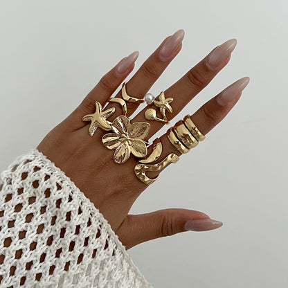 Liquid metal Rings 1 x 6pcs Open-End Ring