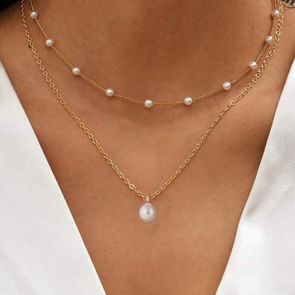 Women Retro Alloy Layered Clavicle Necklace