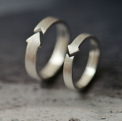 Sterling Silver Arrow Ring for Couple