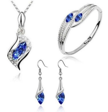 Jewelry Set - Earrings - Necklace and Bracelet Crystal Alloy