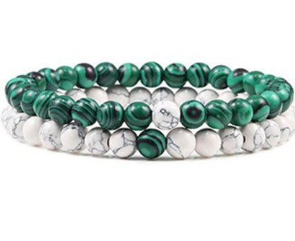Yin Yang Distance Match Bracelets | Unisex Natural Stone Beaded Couple Set