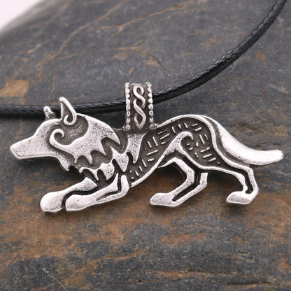 Mixed Metal Wolf Necklace Jewelry