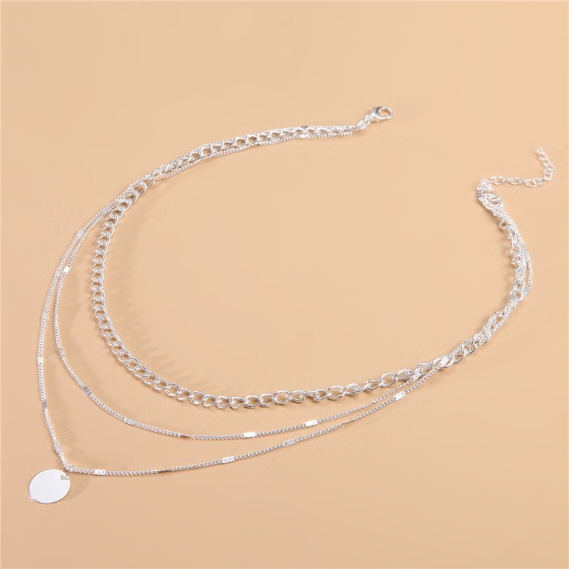 Women Retro Alloy Layered Clavicle Necklace
