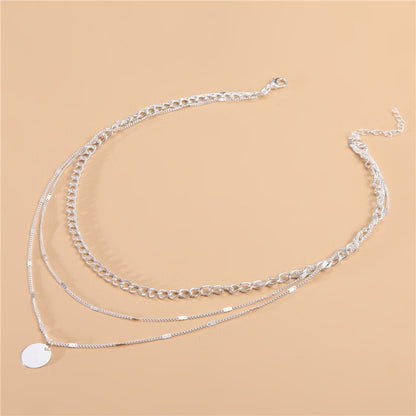 Women Retro Alloy Layered Clavicle Necklace