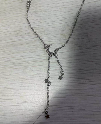 Star And Moon 90s cord Pendant Necklace