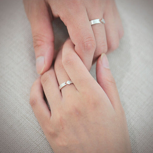 Sterling Silver Arrow Ring for Couple