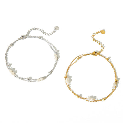 Women Anklet Double-Layer Creative Beaded
