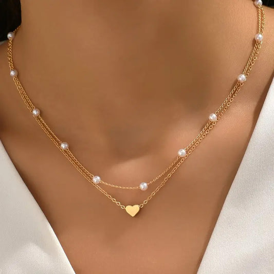 Women Retro Alloy Layered Clavicle Necklace