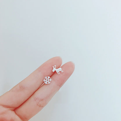 Whimsical Silver Stud Earring Collection | Minimalist Butterfly, Bow, & Crown Jewelry