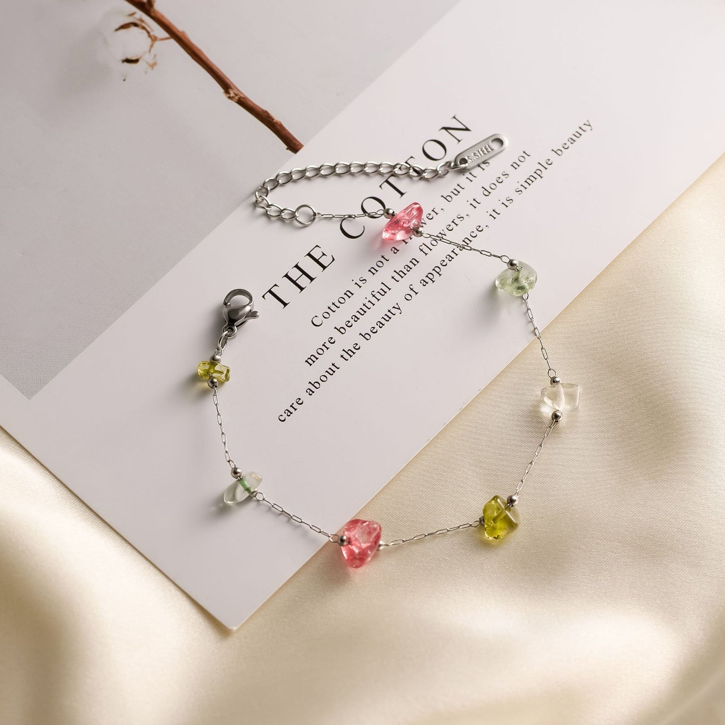 Dopamine Natural Stone Titanium Steel  Bracelet