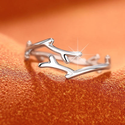 Ethereal Willow Twig Open Ring | Minimalist Forest Aesthetic Jewelry
