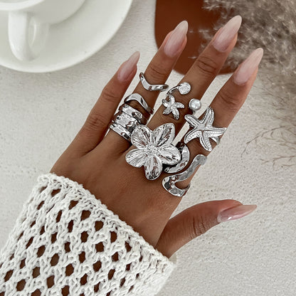 Liquid metal Rings 1 x 6pcs Open-End Ring