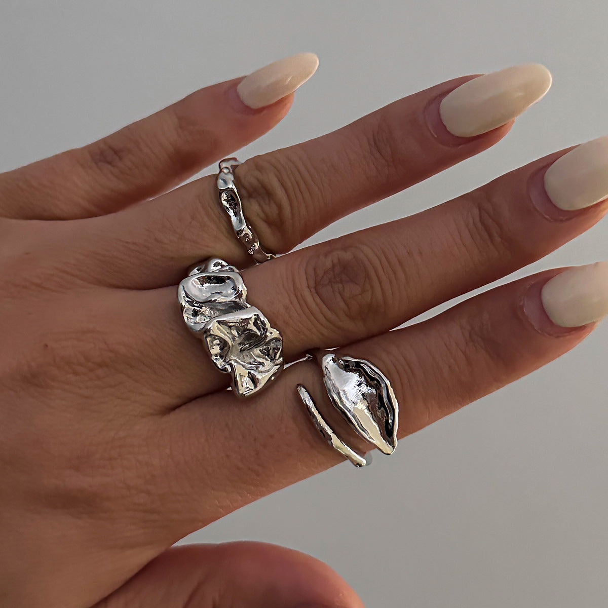 Liquid metal Rings 1 x 6pcs Open-End Ring
