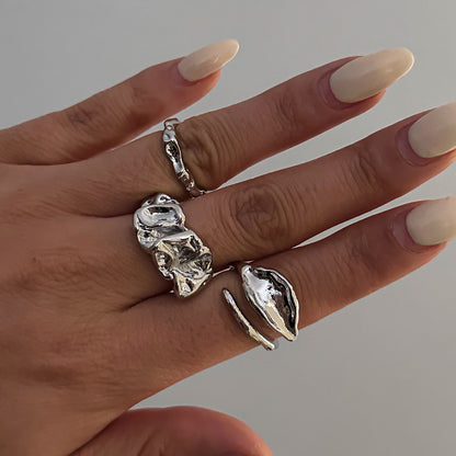 Liquid metal Rings 1 x 6pcs Open-End Ring