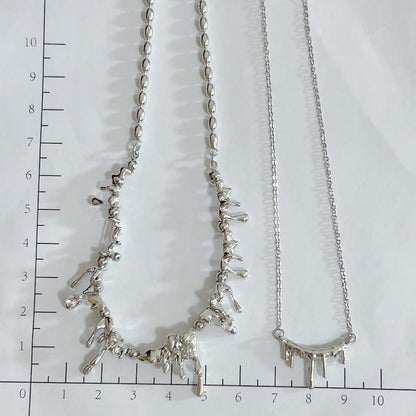Women's Liquid Metal Drop Necklace