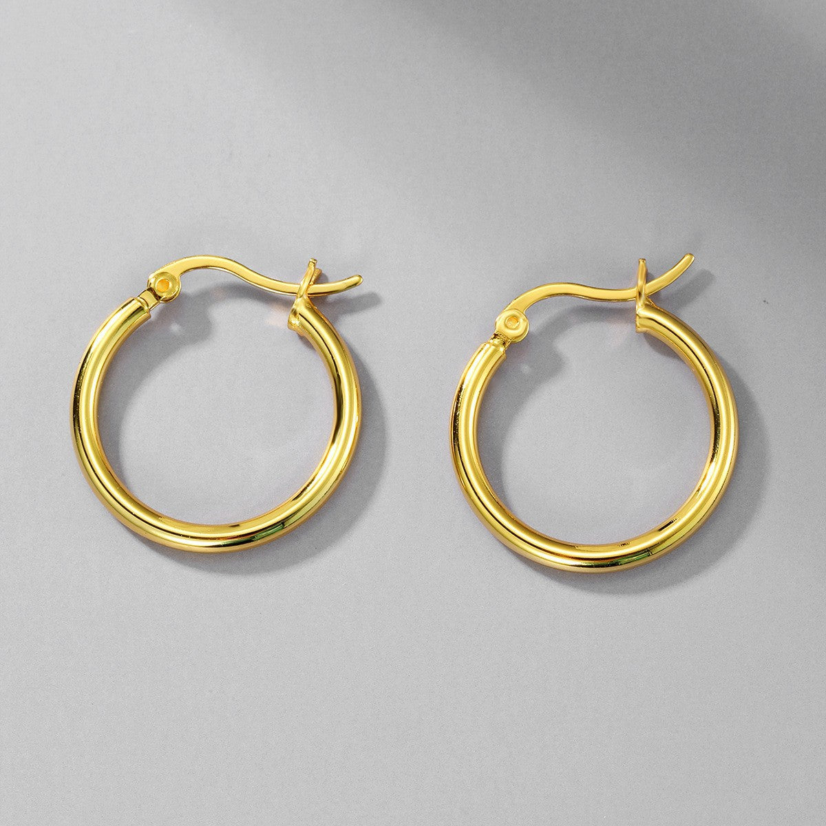 Earrings Hoop Circle Women Gold