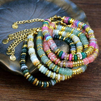 Dopamine Colorful Natural Stone Beaded Bracelet