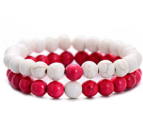 Yin Yang Distance Match Bracelets | Unisex Natural Stone Beaded Couple Set