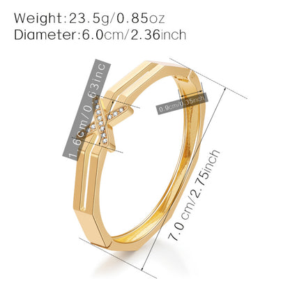 Polygonal Mixed Metal Bangle Alloy
