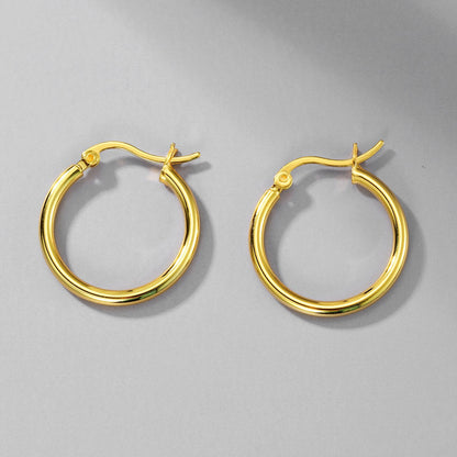 Earrings Hoop Circle Women Gold