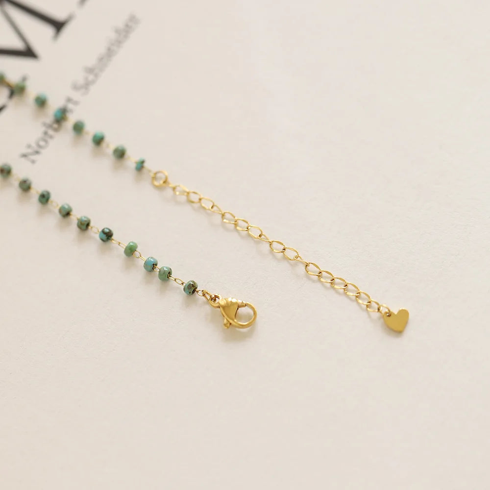 Dopamine Titanium Steel Natural Stone Necklace