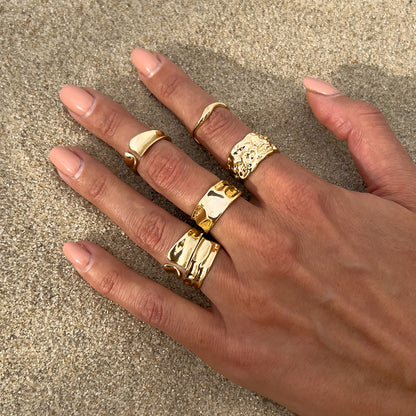 Liquid metal Rings 1 x 6pcs Open-End Ring