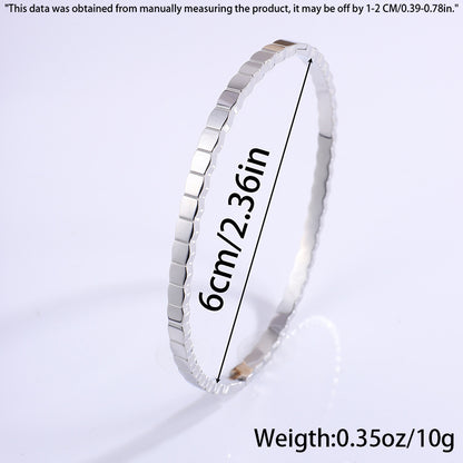 Geo-Facet Stainless Steel Bangle Set | Unisex Mixed-Tone Stackable Geometric Bangles
