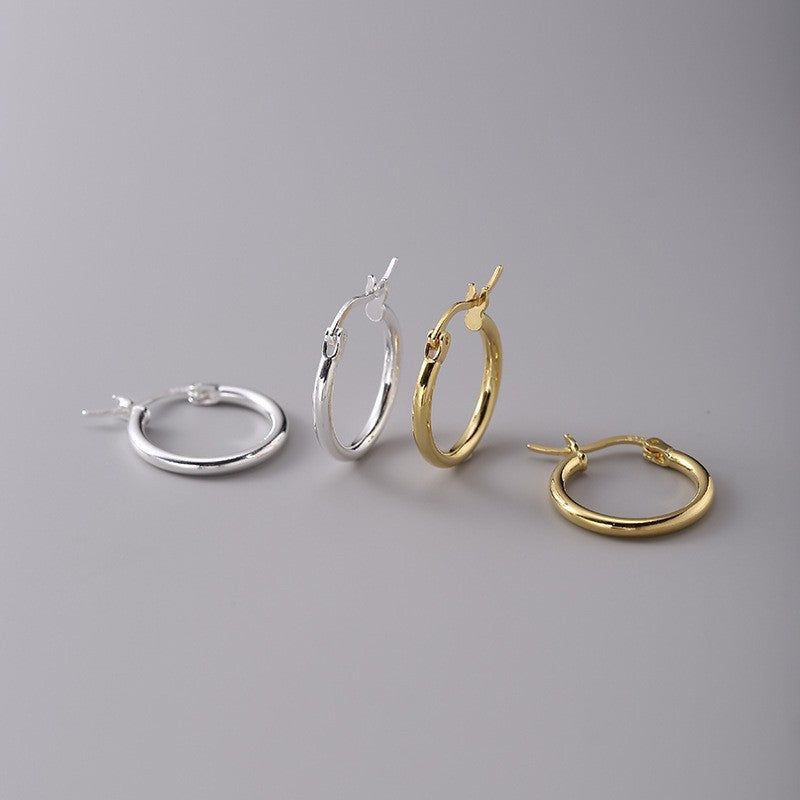 Earrings Hoop Circle Women Gold
