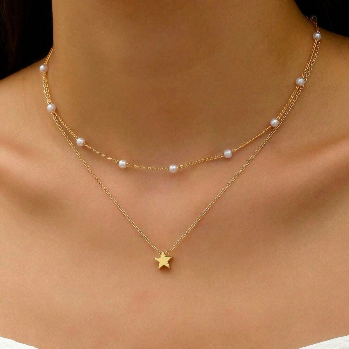 Women Retro Alloy Layered Clavicle Necklace