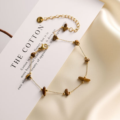 Dopamine Natural Stone Titanium Steel  Bracelet