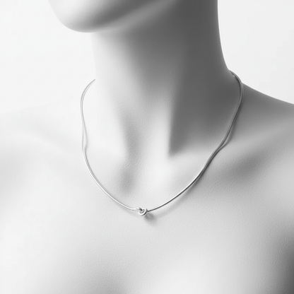 Architectural Silver Knot Snake Chain Necklace