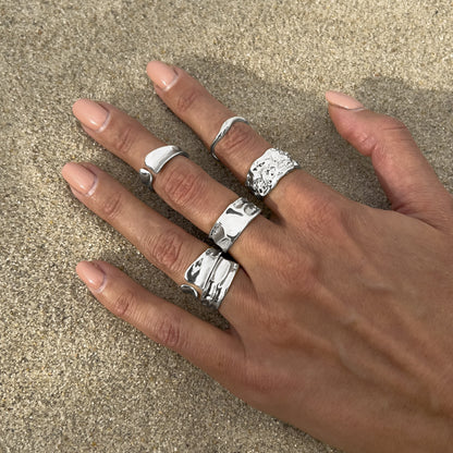 Liquid metal Rings 1 x 6pcs Open-End Ring