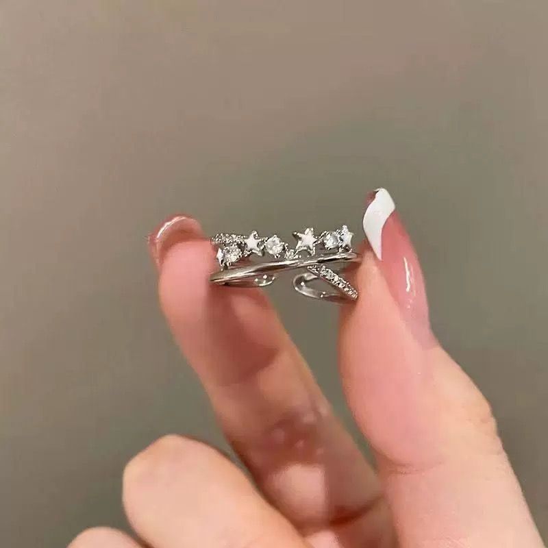 Stylish Double-layer Star Zircon Ring For Women