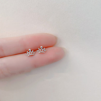 Whimsical Silver Stud Earring Collection | Minimalist Butterfly, Bow, & Crown Jewelry
