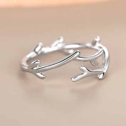 Ethereal Willow Twig Open Ring | Minimalist Forest Aesthetic Jewelry