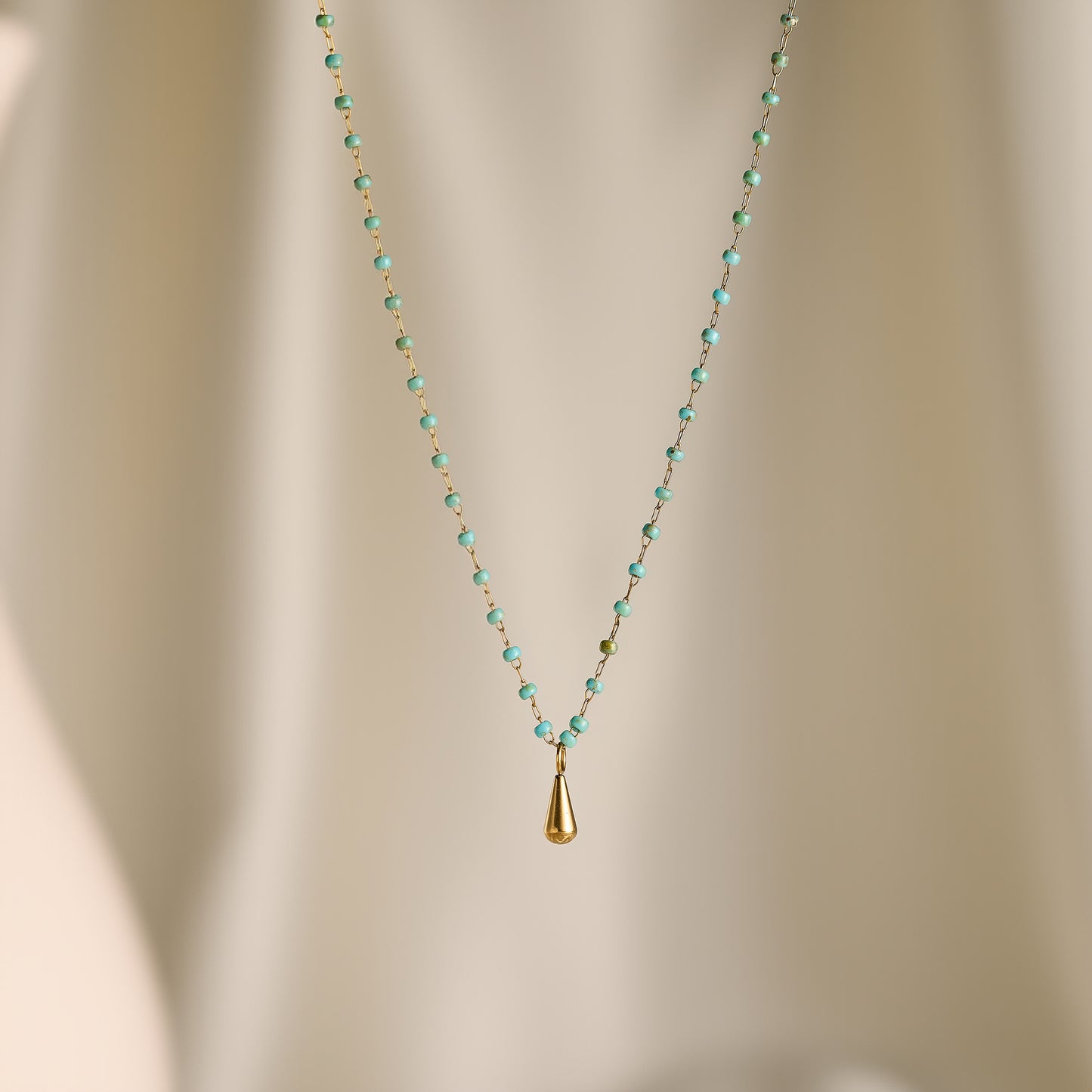 Dopamine Titanium Steel Natural Stone Necklace