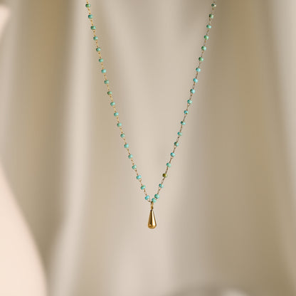 Dopamine Titanium Steel Natural Stone Necklace