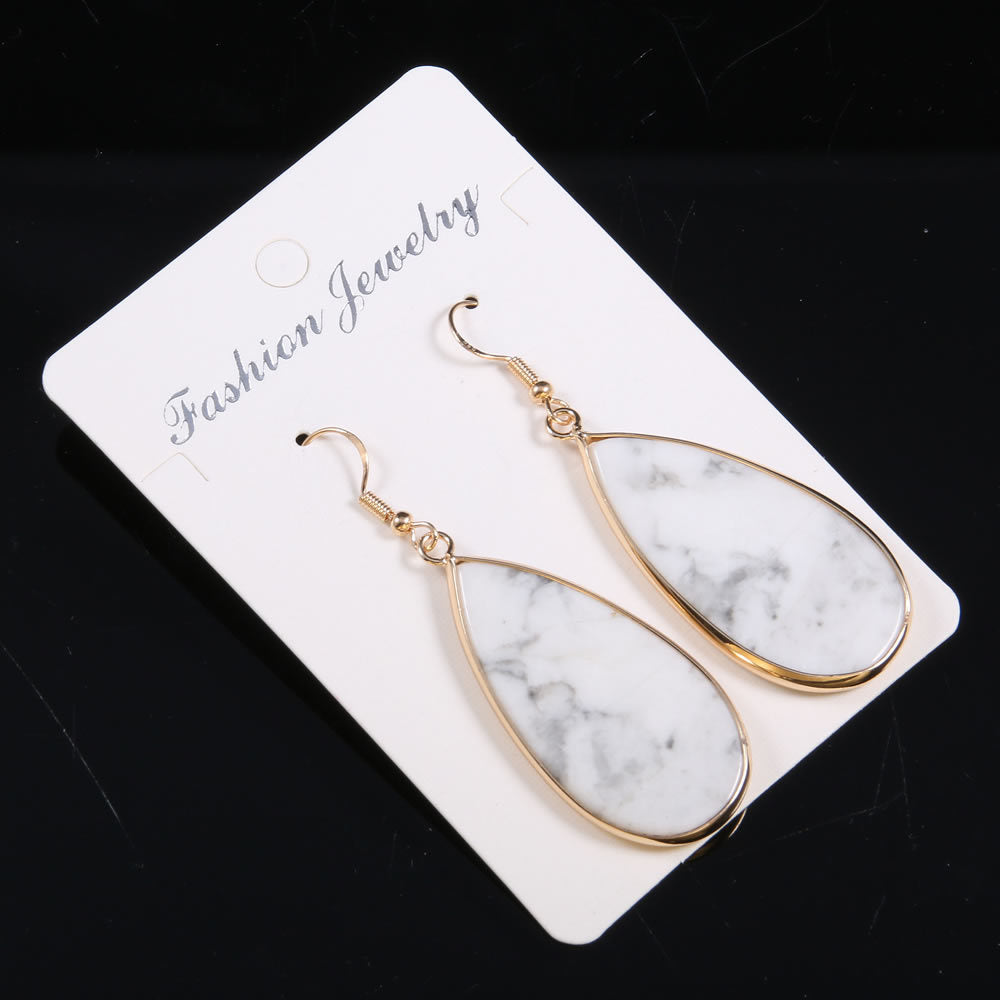 Natural Stone Eardrops 22x45mm