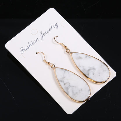 Natural Stone Eardrops 22x45mm