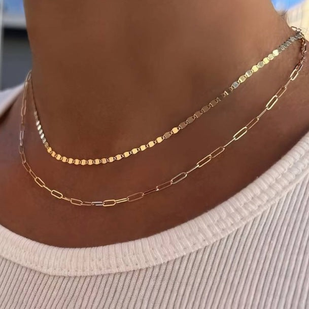 Women Retro Alloy Layered Clavicle Necklace