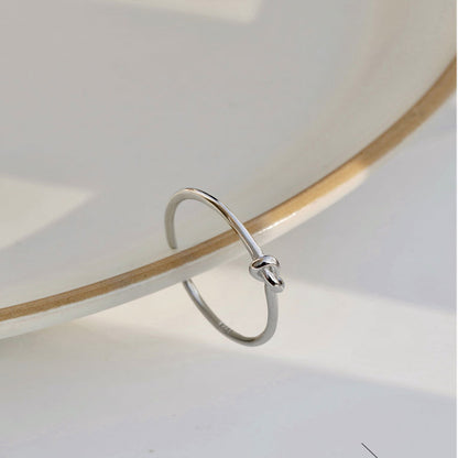 The "Eternal Knot" Open Ring | 18K Gold Tone Geometric Statement Ring | Resizable Unisex Band