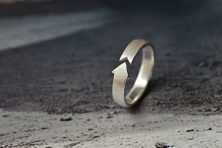 Sterling Silver Arrow Ring for Couple
