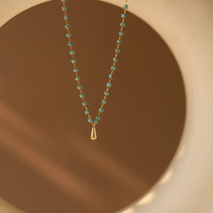 Dopamine Titanium Steel Natural Stone Necklace