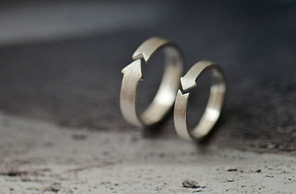 Sterling Silver Arrow Ring for Couple