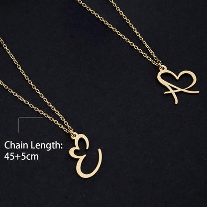 The Signature Heart – Custom Alphabet Pendant in 18k Gold Finish