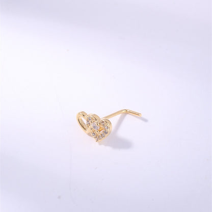 Women Heart Zircon Nose Puncture