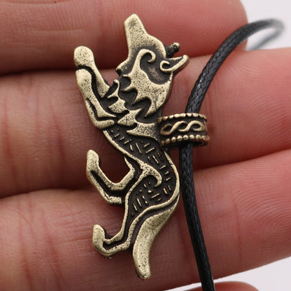 Mixed Metal Wolf Necklace Jewelry